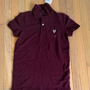 American Eagle Outfitters Deep Burgundy Polo Shirt